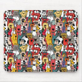 Tapis De Souris Chiens colorés amusants