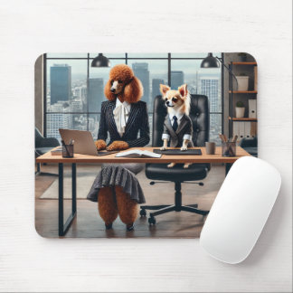 Tapis De Souris Chiens d'avocat travaillant dans le tapis de souri