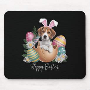 Tapis De Souris Chiens Floraux Jour de Pâques Mignon Chien Beagle