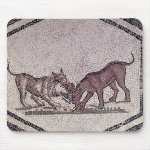 Tapis De Souris Chiens luttant pour un oiseau, romain, 2ème-3ème