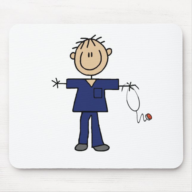 Tapis De Souris Chiffre masculin peau de bâton de milieu (Devant)