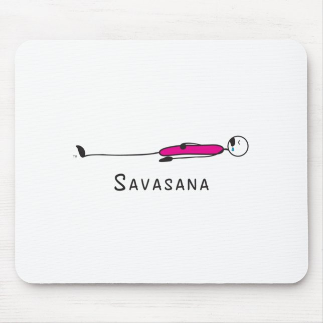 Tapis De Souris Chiffre mignon de bâton de yoga (Devant)