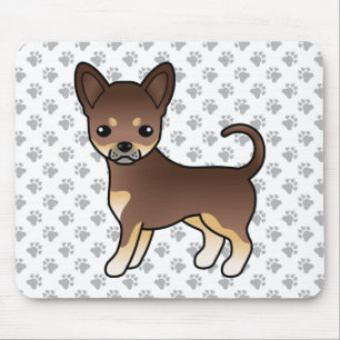 Tapis De Souris Chihuahua à poil lisse chocolat et fauve & pattes