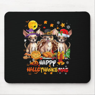 Tapis De Souris Chihuahua Chien Joyeux Halloween Thanksgiving Joye
