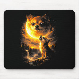 Tapis De Souris Chihuahua Hurleur à la Lune Drôle de Chien Vintage