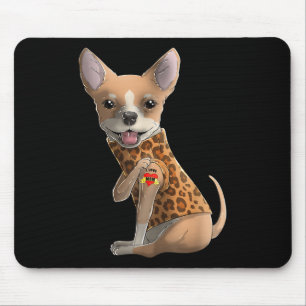 Tapis De Souris Chihuahua I Love Maman Tattoo Chien Chemise Drôle 