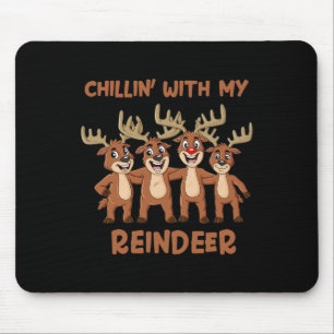 Tapis De Souris Chillin Avec Mon Reindeer Noël Garçons Filles Enfa