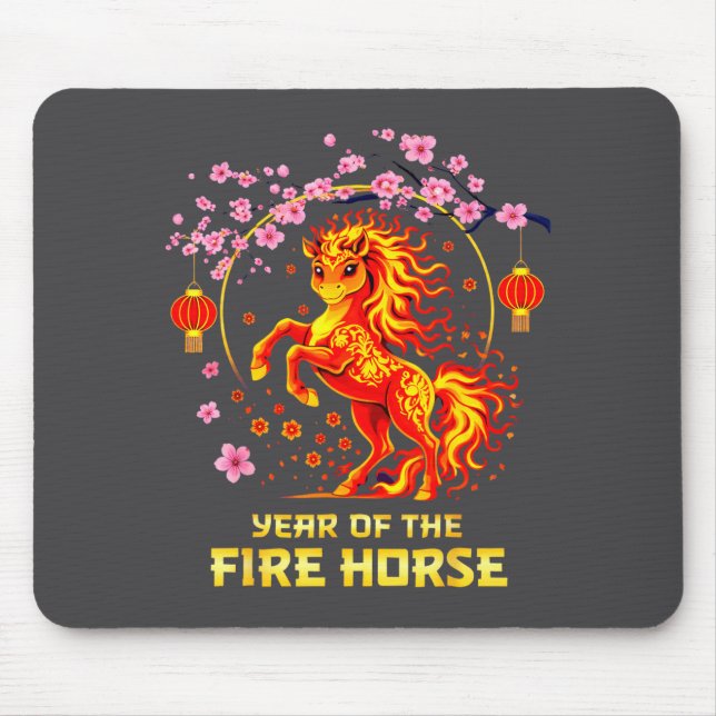 Tapis De Souris Chinese New Year 2026 Year Of The Fire Horse  (Devant)