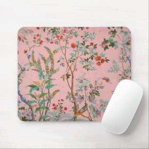 Tapis De Souris Chinoiserie rose Oiseau Floral