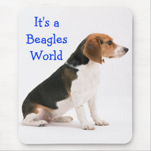 Tapis De Souris Chiot Beagle Amour Bleu - Le Monde des Beagles
