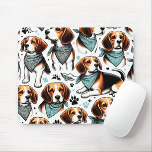Tapis De Souris Chiot Beagle vintage sans couture