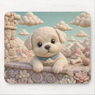 Tapis De Souris Chiot Bichon Frise Mignon, Bébé Chien