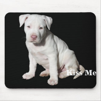 Tapis De Souris Chiot blanc de Pitbull de bébé