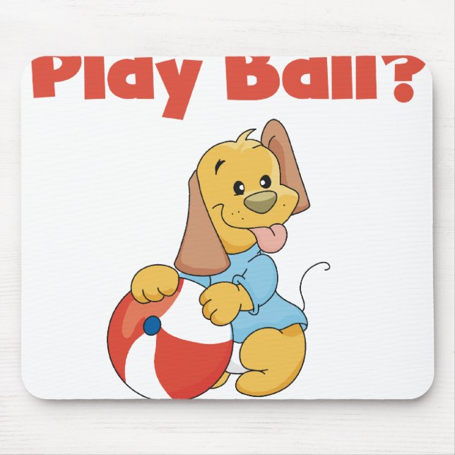 Tapis De Souris Chiot de Brown avec la boule (Devant)