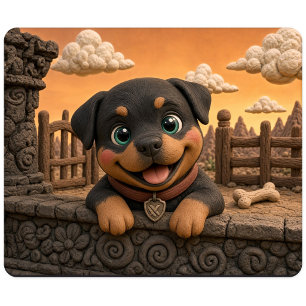 Tapis De Souris Chiot Rottweiler Mignon, Bébé Chien