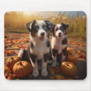 Tapis De Souris Chiots Berger Australien Délice d'Automne Citrouil
