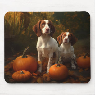 Tapis De Souris Chiots Brittany Spaniel Délice d'Automne Citrouill