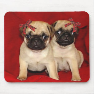 Tapis De Souris Chiots de carlin de Noël