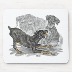 Tapis De Souris Chiots Doberman Pinscher