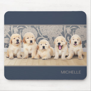 Tapis De Souris Chiots Golden Retriever Personnalisés Nom
