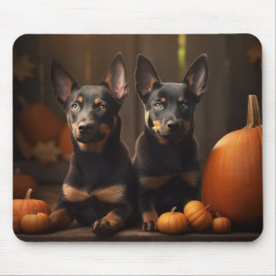 Tapis De Souris Chiots Kelpie Australien Délice d'Automne Citrouil