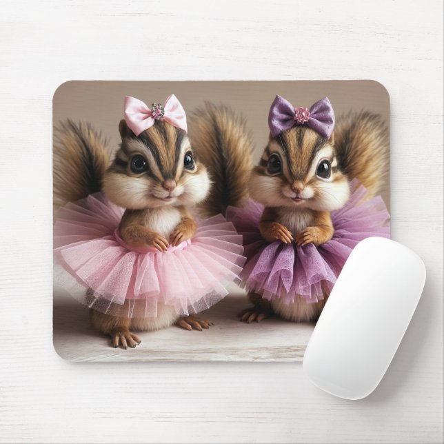 Tapis De Souris Chipmunks porteurs de tutus (Avec souris)