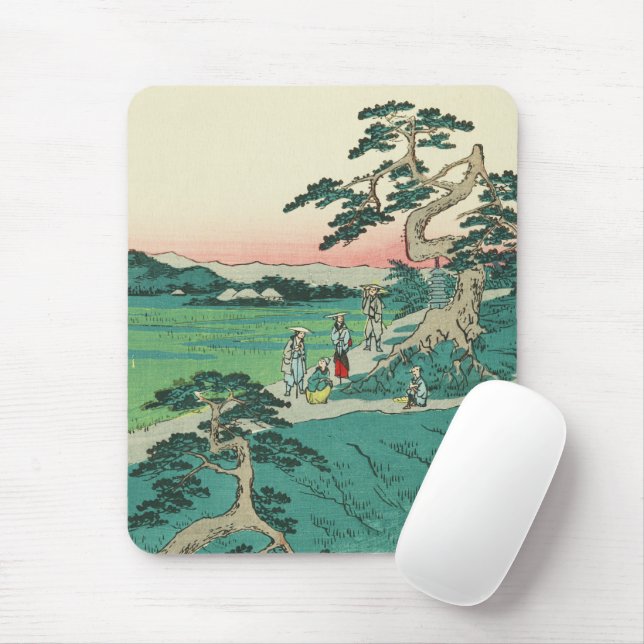 Tapis De Souris Chiryuu, Japon : Impression de bloc de bois Ukiyo- (Avec souris)