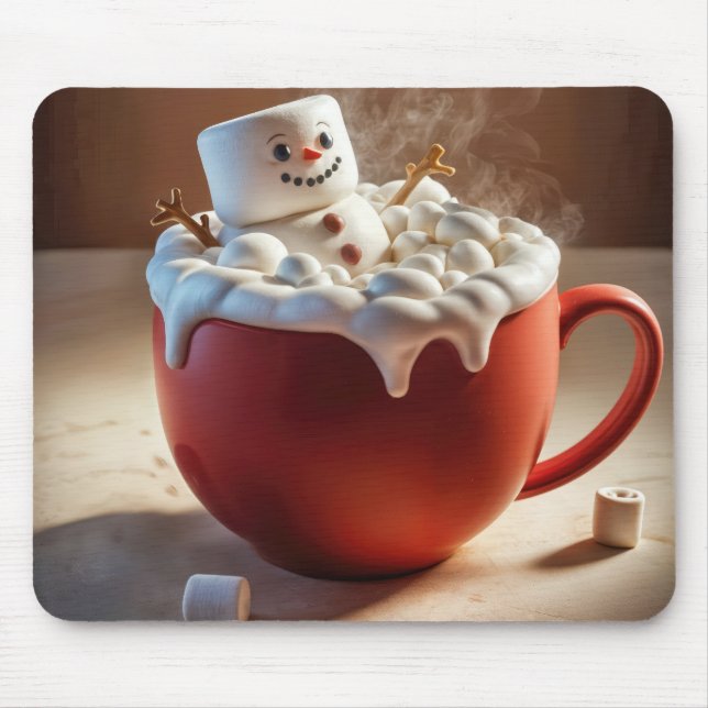 Tapis De Souris Chocolat chaud Snowman (Devant)