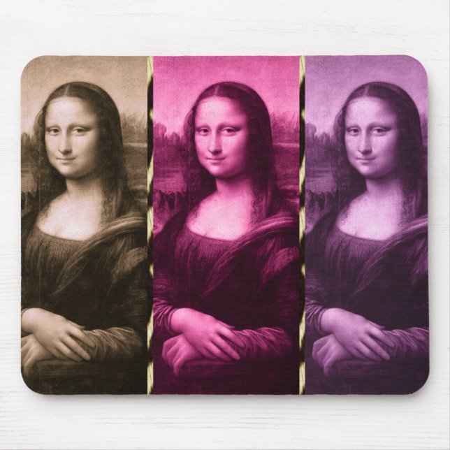 Tapis De Souris Chocolat rose violet Poster de animal Mona Lisa (Devant)
