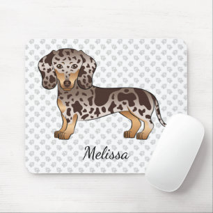 Tapis De Souris Chocolat & Tan Dappage cheveux courts et nom