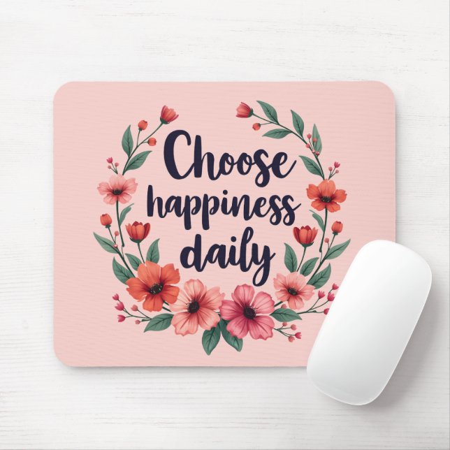 Tapis De Souris Choisissez la couronne fleurie quotidienne de bonh (Avec souris)