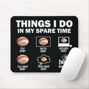 Tapis De Souris Choses que je fais dans mon temps libre Rugby