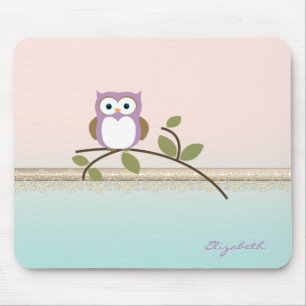 Tapis De Souris Chouette adorable et féminine - Personnalisé
