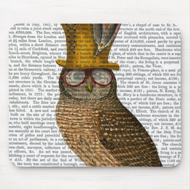 Tapis De Souris Chouette dans les livres (Devant)
