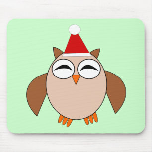 Tapis De Souris Chouette de Noël mignonne Mousepad