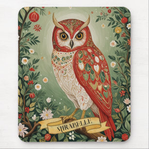 Tapis De Souris Chouette Festive Foliage Personnalisée