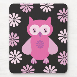 Tapis De Souris chouette rose mignonne