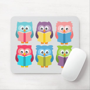 Tapis De Souris Chouettes à lire mignonnes