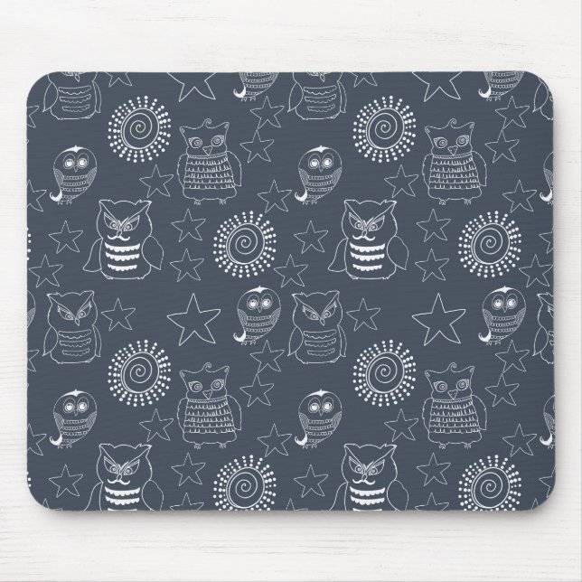 Tapis De Souris Chouettes blanches de la Marine (Devant)