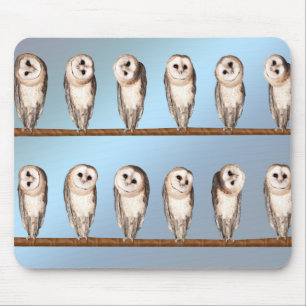 Tapis De Souris Chouettes curieuses