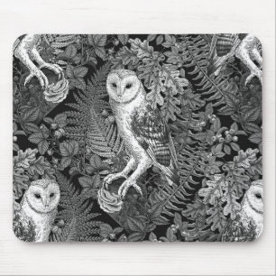Tapis De Souris Chouettes, fougères, chênes et baies 4