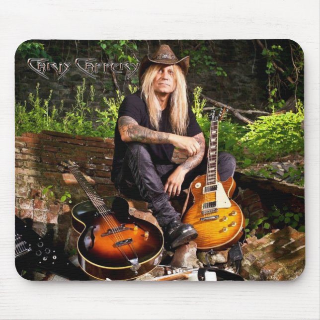 Tapis De Souris Chris Caffery assis avec la souris (Devant)