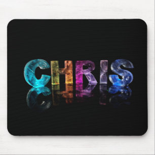 Tapis De Souris Chris nommé dans les lumières 3D