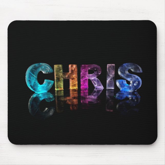 Tapis De Souris Chris nommé dans les lumières 3D (Devant)