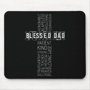 Tapis De Souris Christian Blessed Papa Fête des pères croisée