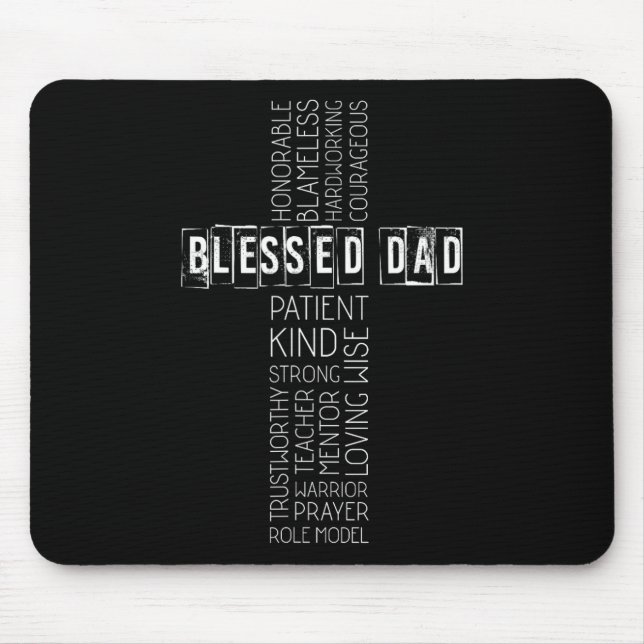 Tapis De Souris Christian Blessed Papa Fête des pères croisée (Devant)
