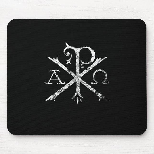 Tapis De Souris Christian Chi Rho T-Shirt Labarum Christogram Cros (Devant)