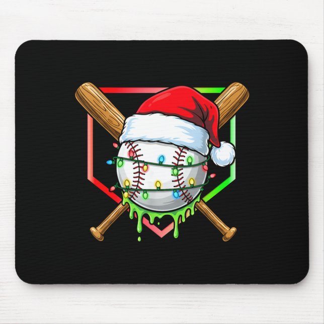 Tapis De Souris Christmas Baseball Drip Ice Cream Drip Baseball Lo (Devant)