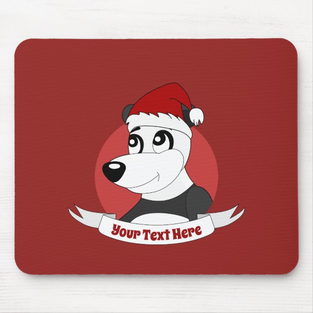Tapis De Souris Christmas cartoon with cute panda bear mouse pad (Devant)
