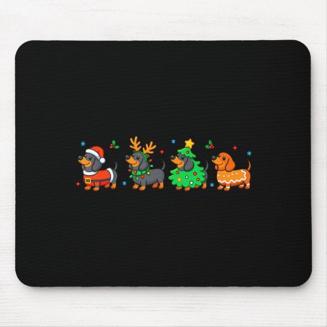 Tapis De Souris Christmas Dachshund Dog Weenie Merry Woofmas Dog M (Devant)